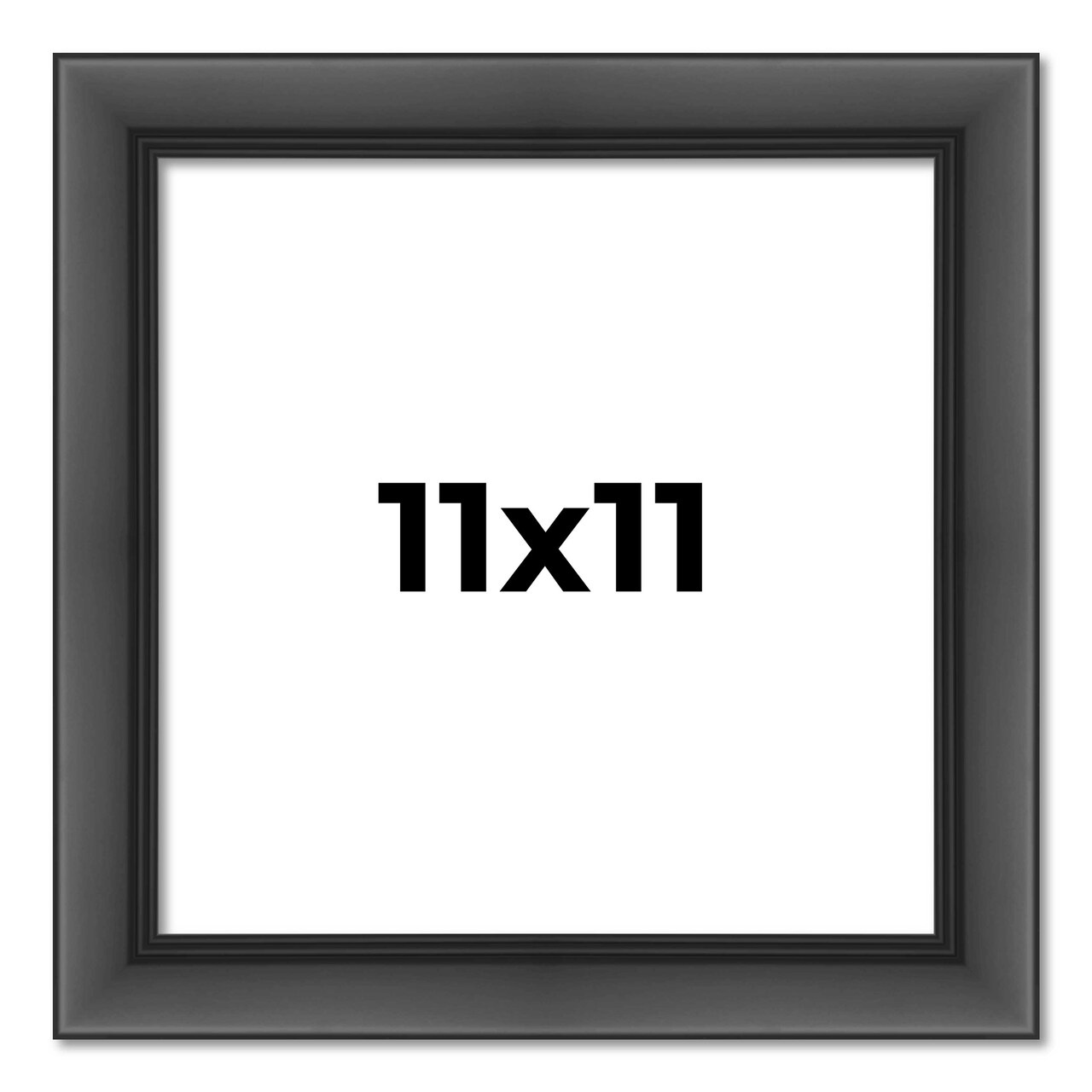 Square Refined Black Picture Frame - UV Acrylic, Foam Board Backing, Hanging Hardware